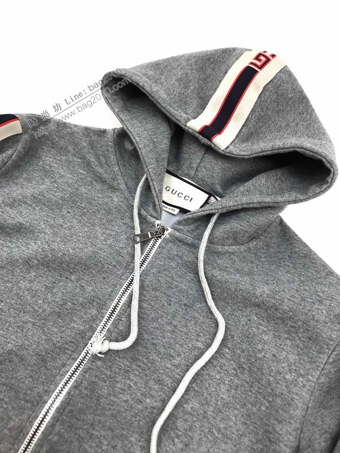 Gucci男裝 古奇2020最新爆款拉鏈外套 經典側邊織帶LOGO套裝  ydi3047